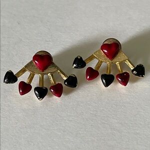OFFERS WELCOMED Vintage Interchangeable Gold and Multicolored Heart Earrings